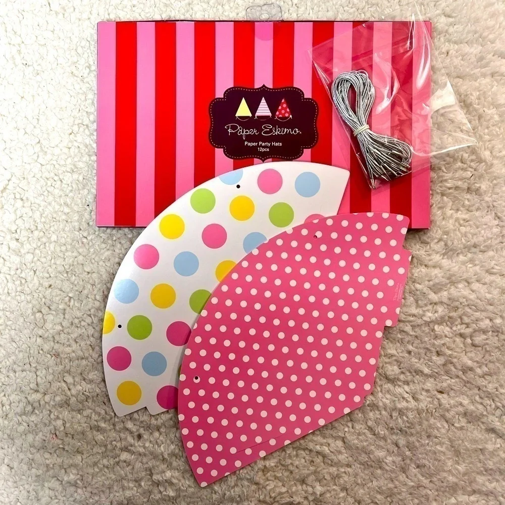 Paper Eskimo Party Hats, Utensils, Tags, Candles, Cups & Cupcake Toppers Bundle